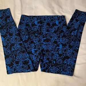 LuLaRoe Blue Floral Leggings